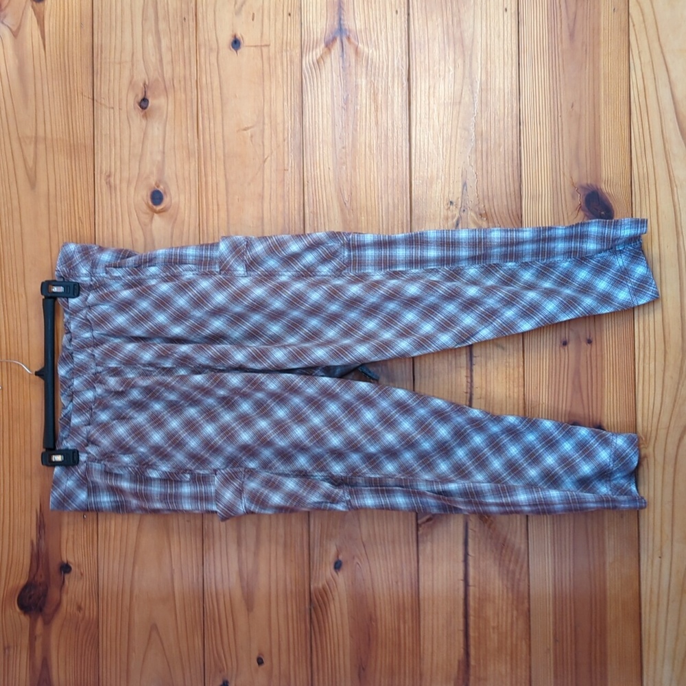 Free People Plaid Cargo Pants Elastic Waist Relaxed Fit Boho Medium
